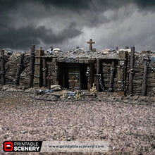 Load image into Gallery viewer, Wooden Dugout - Trench Tombs - Darkness &amp; Desolation - Printable Scenery - SystemHEX Terrain D&amp;D DnD