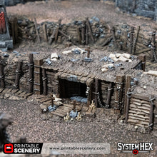 Load image into Gallery viewer, Wooden Dugout - Trench Tombs - Darkness &amp; Desolation - Printable Scenery - SystemHEX Terrain D&amp;D DnD