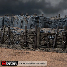 Load image into Gallery viewer, Trench Forts - Darkness &amp; Desolation - Trench Tombs - Printable Scenery - Wargaming Terrain