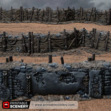Load image into Gallery viewer, Trench Forts - Darkness &amp; Desolation - Trench Tombs - Printable Scenery - Wargaming Terrain
