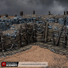 Load image into Gallery viewer, Trench Forts - Darkness &amp; Desolation - Trench Tombs - Printable Scenery - Wargaming Terrain