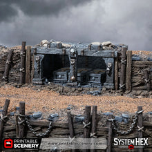 Load image into Gallery viewer, Trench Mausoleum - Trench Tombs - Darkness &amp; Desolation - Printable Scenery - SystemHEX Terrain D&amp;D DnD