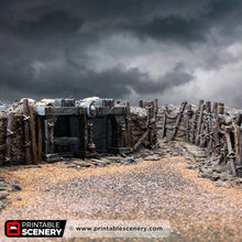 Load image into Gallery viewer, Trench Mausoleum - Trench Tombs - Darkness &amp; Desolation - Printable Scenery - SystemHEX Terrain D&amp;D DnD