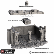 Load image into Gallery viewer, Trench Mausoleum - Trench Tombs - Darkness &amp; Desolation - Printable Scenery - SystemHEX Terrain D&amp;D DnD