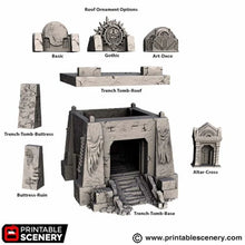 Load image into Gallery viewer, Trench Tomb - Darkness &amp; Desolation - Trench Tombs - Printable Scenery - Wargaming Terrain