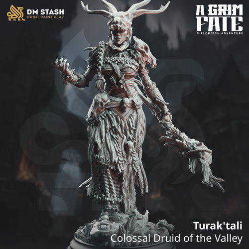 Turak'tali Colossal Druid of the Valley - A Grim Fate  - DM Stash - Wargaming D&D DnD, 28mm, 32mm, 40mm, 54mm, 75mm, 100mm, 125mm
