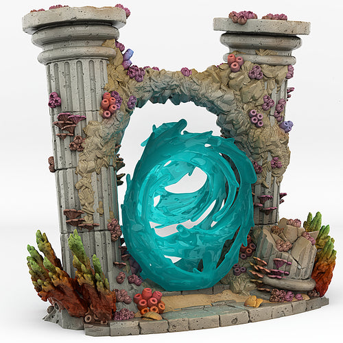 Underwater Temple Portal With Its Whirlwind Effect - Print Your Monsters - Wargaming D&D DnD