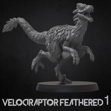 Load image into Gallery viewer, Velociraptor With Feathers - Dinosaurs Set 4 - 3D IP Studios - Terrain Wargaming D&amp;D DnD 28mm 32mm 40mm 54mm 75mm 100mm