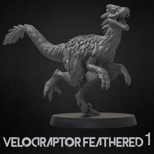 Velociraptor With Feathers - Dinosaurs Set 4 - 3D IP Studios - Terrain Wargaming D&D DnD 28mm 32mm 40mm 54mm 75mm 100mm