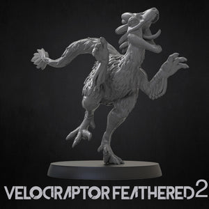 Velociraptor With Feathers - Dinosaurs Set 4 - 3D IP Studios - Terrain Wargaming D&D DnD 28mm 32mm 40mm 54mm 75mm 100mm