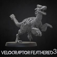 Load image into Gallery viewer, Velociraptor With Feathers - Dinosaurs Set 4 - 3D IP Studios - Terrain Wargaming D&amp;D DnD 28mm 32mm 40mm 54mm 75mm 100mm