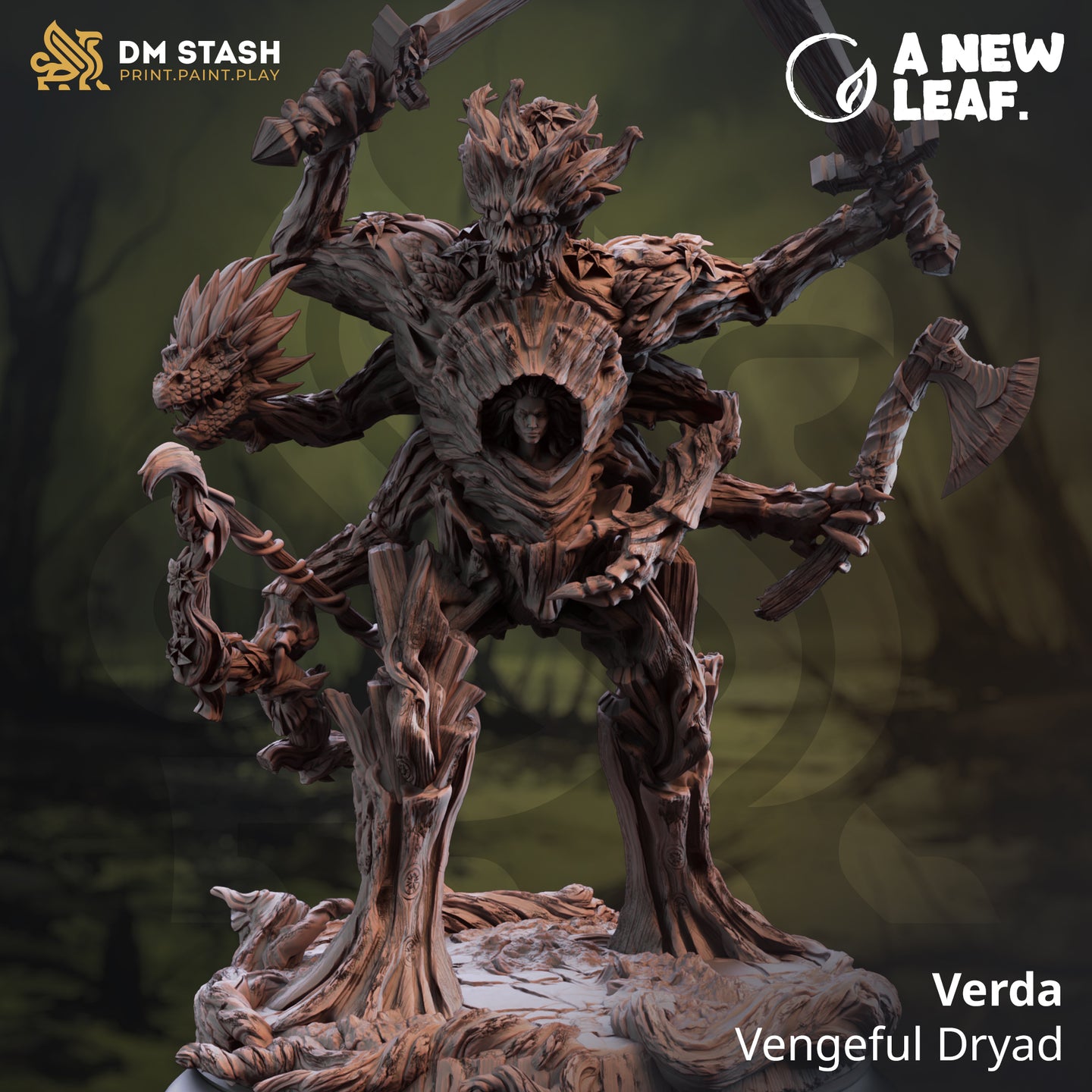 Verda Vengeful Dryad - A New Leaf - DM Stash - Wargaming D&D DnD, 28mm, 32mm, 40mm, 54mm, 75mm