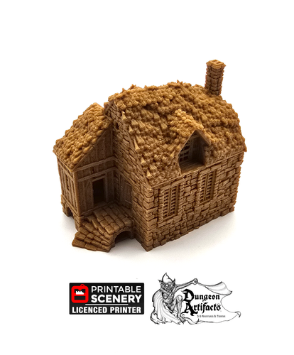 Wattle and Daub Barlyway Cottage - King and Country - Printable Scenery Terrain Wargaming D&D DnD 10mm 15mm 20mm 25mm 28mm 32mm 40mm 54mm Painted options