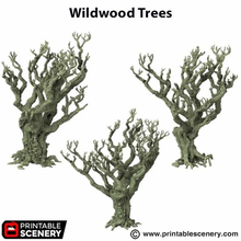 Load image into Gallery viewer, Wildwood Trees - The Gloaming Swamps - Printable Scenery Terrain Wargaming 15mm 20mm 25mm 28mm 32mm D&amp;D DnD