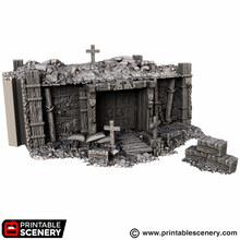 Load image into Gallery viewer, Wooden Dugout - Trench Tombs - Darkness &amp; Desolation - Printable Scenery - SystemHEX Terrain D&amp;D DnD