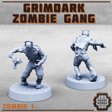 Load image into Gallery viewer, Grimdark Zombie Gang - Print Minis - Terrain Wargaming D&amp;D DnD 28mm 32mm 40mm 54mm