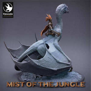 Prehistoric Wyvern Mounted Amazon General - Mist of the Jungle - Rescale Miniatures - Wargaming D&D DnD