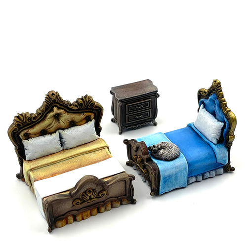 Bedroom Furniture - Trifolium Estate - Antigone Miniatures - Wargaming D&D DnD, 28mm, 32mm, 40mm, 54mm, 75mm, 100mm, 125mm