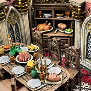 Dining Room - Trifolium Estate - Antigone Miniatures - Wargaming D&D DnD, 28mm, 32mm, 40mm, 54mm, 75mm