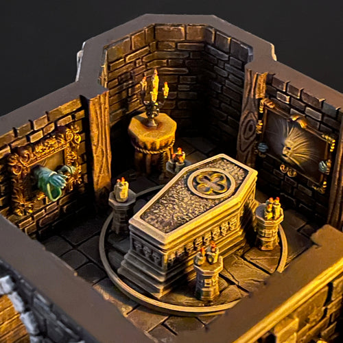 Tomb with Clover - Trifolium Estate - Antigone Miniatures - Wargaming D&D DnD, 28mm, 32mm, 40mm, 54mm