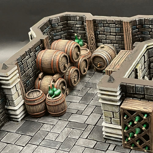 Wine Cellar - Trifolium Estate - Antigone Miniatures - Wargaming D&D DnD, 28mm, 32mm, 40mm, 54mm, 75mm