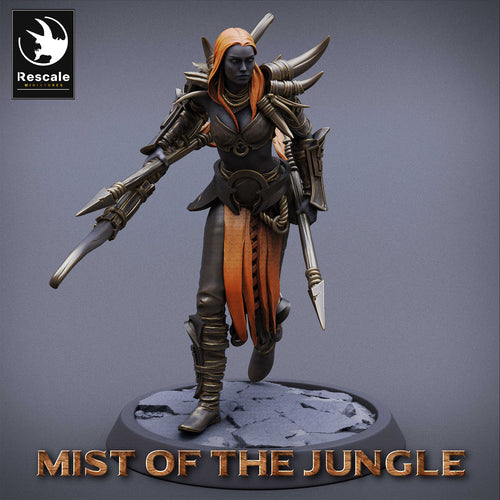 Amazon Light Soldier With Bow - Run - Mist of the Jungle - Rescale Miniatures - Wargaming D&D DnD