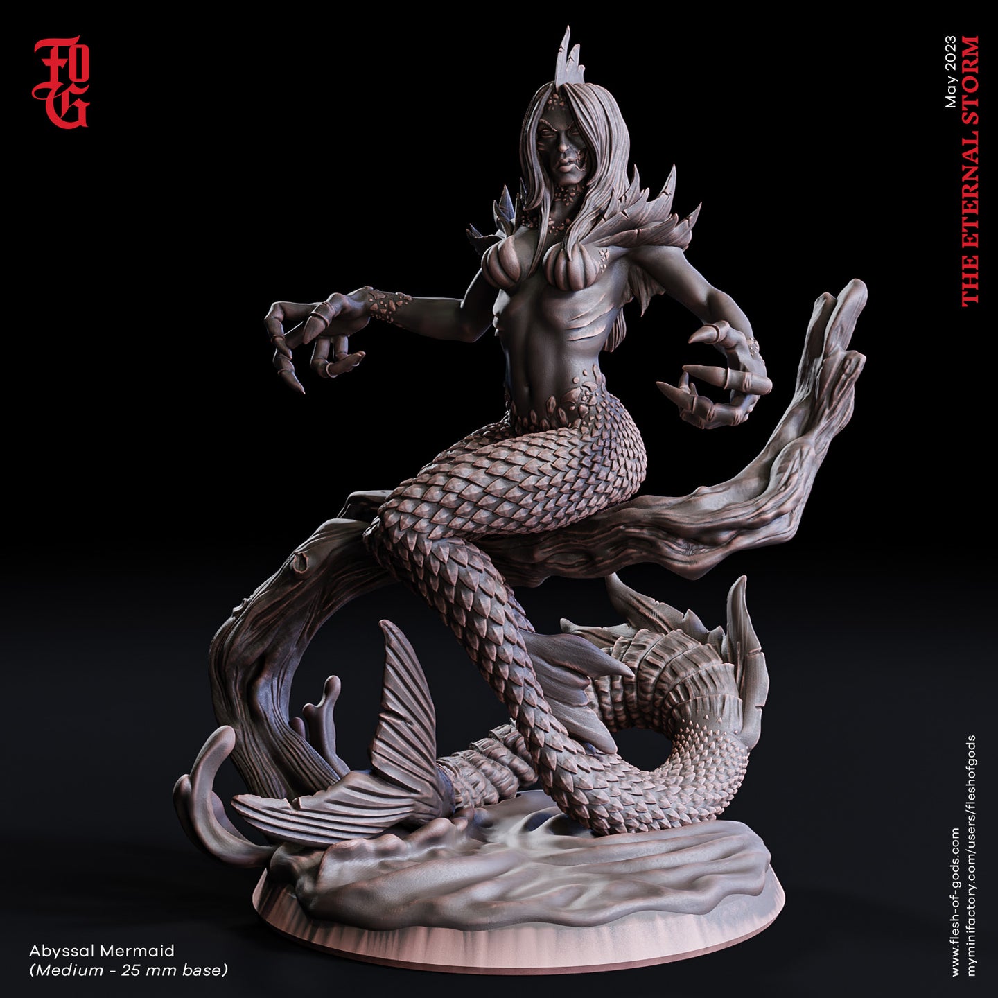 Abyssal Mermaid - The Eternal Storm - Flesh of Gods - Wargaming D&D DnD