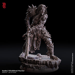 Kazhel, Witchblood Warrior - The Forsaken Grove - Flesh of Gods - Wargaming D&D DnD