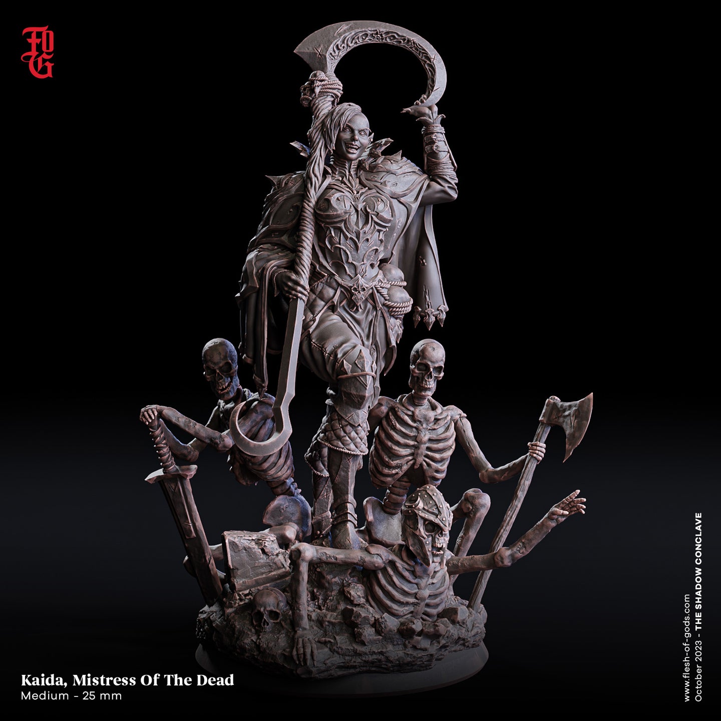 Kaida, Mistress Of The Dead Drow Warlock - The Shadow Conclave - Flesh of the Gods - Wargaming D&D DnD