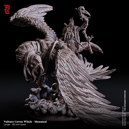Vulture Coven Witch Mounted - The Untamed Frontier - Flesh of the Gods - Wargaming D&D DnD