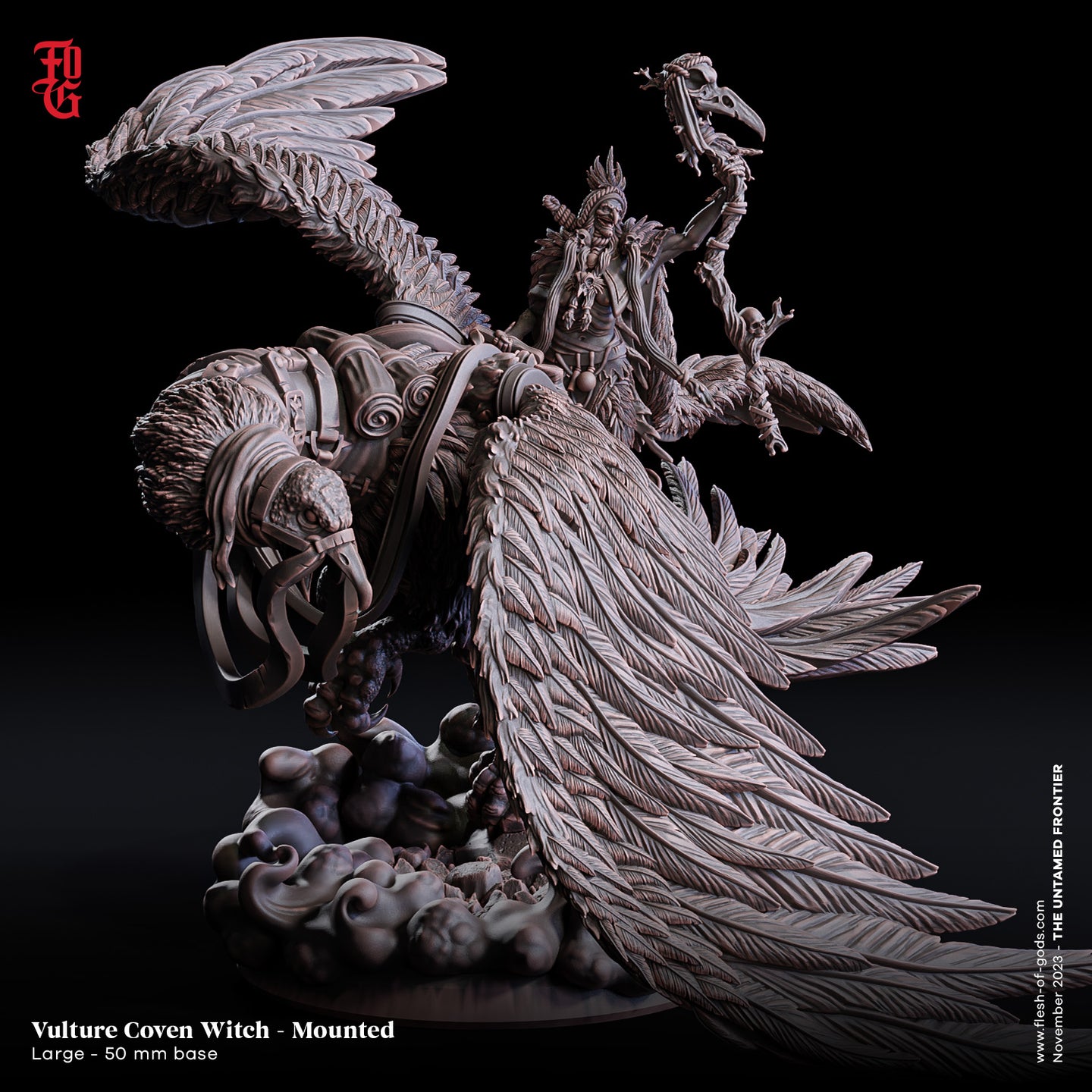 Vulture Coven Witch Mounted - The Untamed Frontier - Flesh of the Gods - Wargaming D&D DnD
