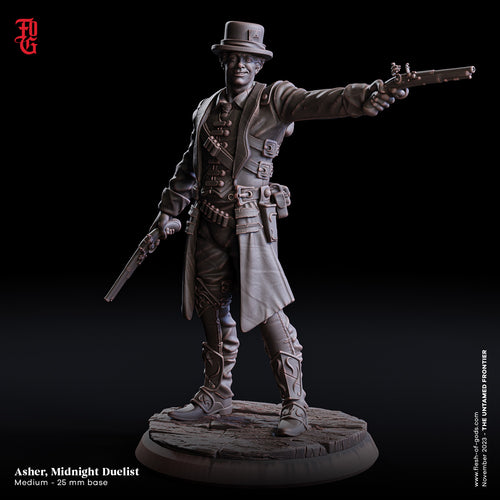 Asher, The Midnight Duelist - The Untamed Frontier - Flesh of the Gods - Wargaming D&D DnD