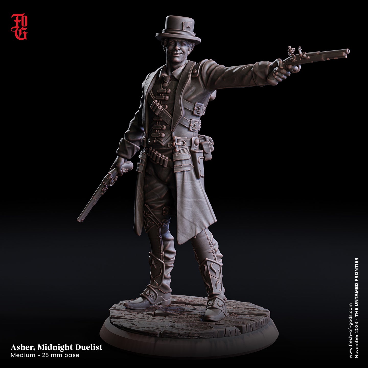 Asher, The Midnight Duelist - The Untamed Frontier - Flesh of the Gods - Wargaming D&D DnD