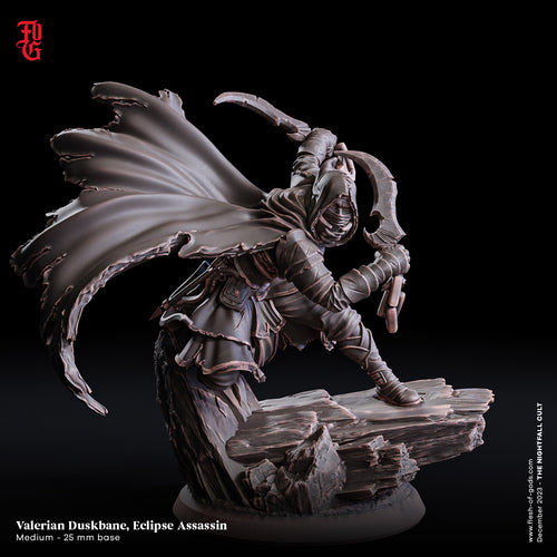 Valerian Duskbane, Eclipse Assassin - The Nightfall Cult - Flesh of the Gods - Wargaming D&D DnD