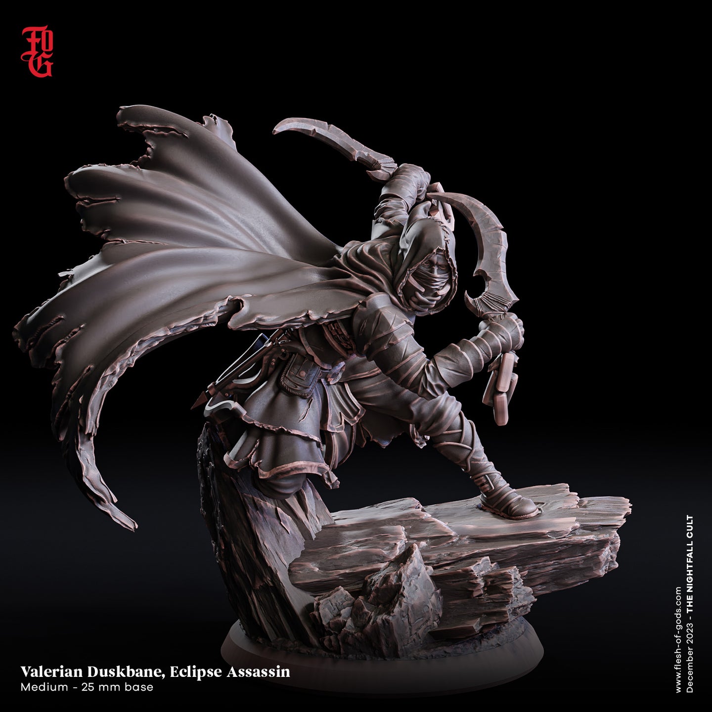 Valerian Duskbane, Eclipse Assassin - The Nightfall Cult - Flesh of the Gods - Wargaming D&D DnD