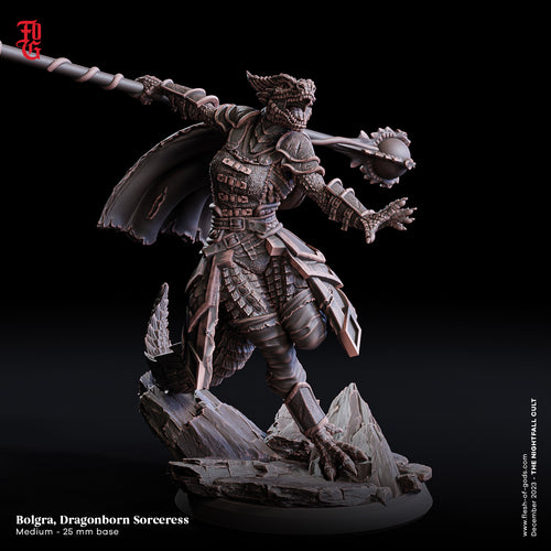 Bolgra, Dragonborn Sorceress - The Nightfall Cult - Flesh of the Gods - Wargaming D&D DnD