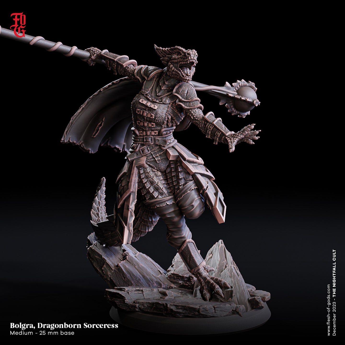 Bolgra, Dragonborn Sorceress - The Nightfall Cult - Flesh of the Gods - Wargaming D&D DnD