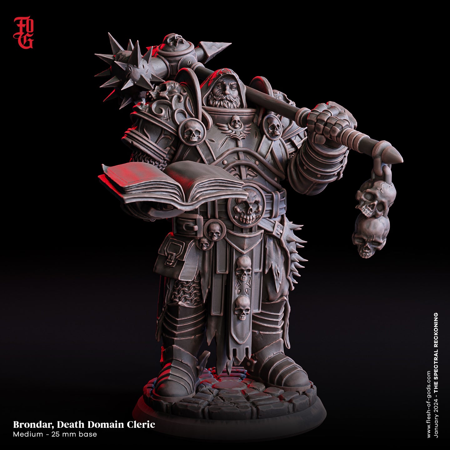 Brondar, Death Domain Cleric (Human Cleric) - The Spectral Reckoning PT 1 - Flesh of the Gods - Wargaming D&D DnD