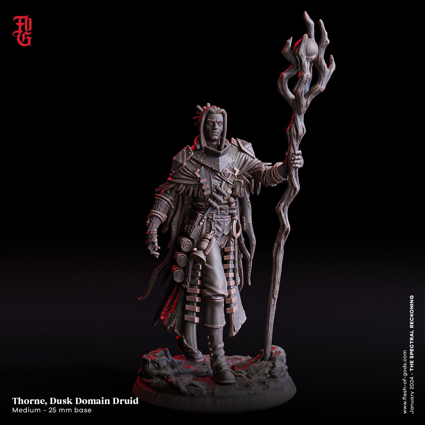 Thorne, Dusk Domain Druid (Dark Elf Druid) - The Spectral Reckoning PT 1 - Flesh of the Gods - Wargaming D&D DnD