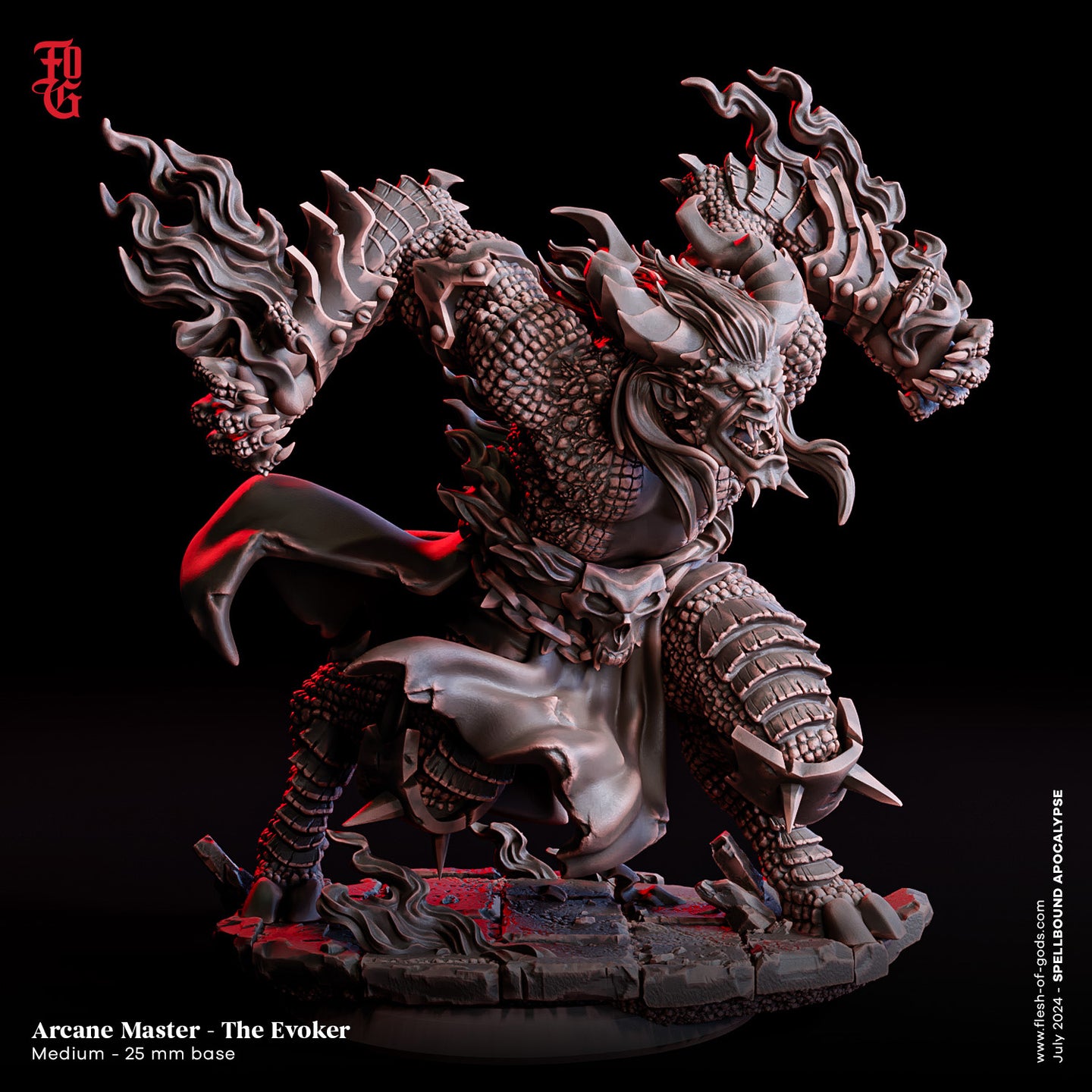 The Evoker Arcane Master - Spellbound Apocalypse - Flesh of the Gods - Wargaming D&D DnD