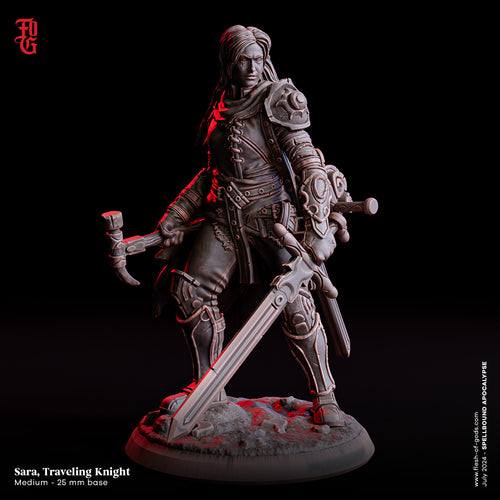 Sara, Traveling Knight - Spellbound Apocalypse - Flesh of the Gods - Wargaming D&D DnD
