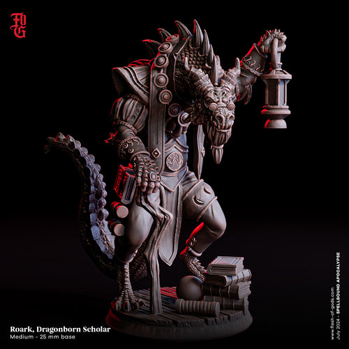 Roark, Dragonborn Scholar - Spellbound Apocalypse - Flesh of the Gods - Wargaming D&D DnD