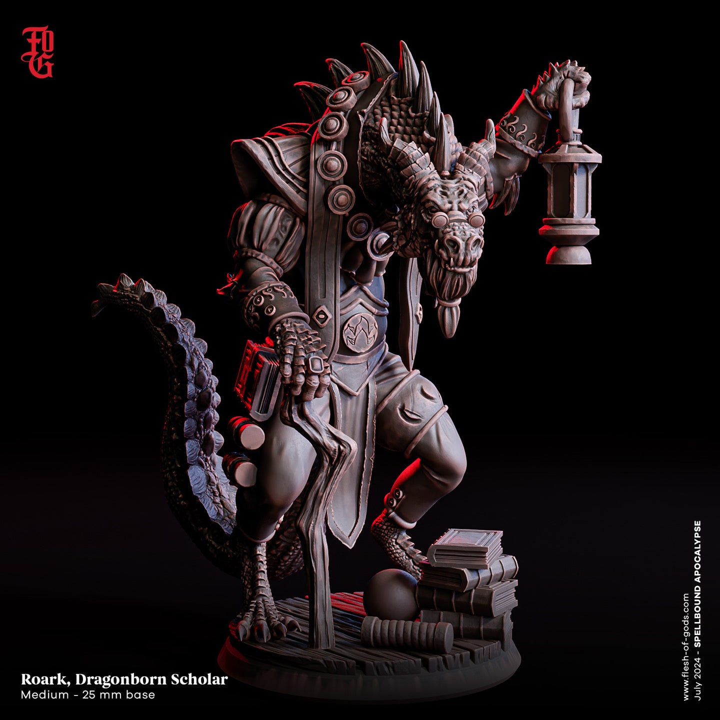 Roark, Dragonborn Scholar - Spellbound Apocalypse - Flesh of the Gods - Wargaming D&D DnD