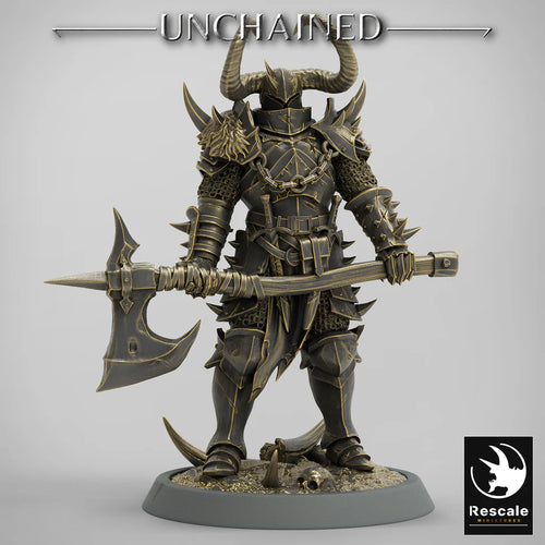 Olaf's Light Soldier with Great Axe - Stand - Unchained - Rescale Miniatures - Wargaming D&D DnD