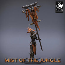 Load image into Gallery viewer, Amazon Light Soldier With Banner - Mist of the Jungle - Rescale Miniatures - Wargaming D&amp;D DnD