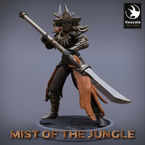 Amazon Light Soldier With Spear - Stance - Mist of the Jungle - Rescale Miniatures - Wargaming D&D DnD