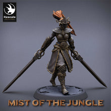 Load image into Gallery viewer, Amazon Heavy Soldier With Great Sword - Dual Great Sword - Mist of the Jungle - Rescale Miniatures - Wargaming D&amp;D DnD