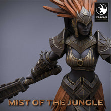 Load image into Gallery viewer, Amazon Heavy Soldier With Mace - Attack - Mist of the Jungle - Rescale Miniatures - Wargaming D&amp;D DnD