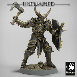 Olaf's Light Soldier with Axe and Shield - Attack - Unchained - Rescale Miniatures - Wargaming D&D DnD