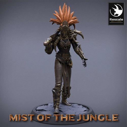 Amazon Light Soldier With Sword - Walk - Mist of the Jungle - Rescale Miniatures - Wargaming D&D DnD